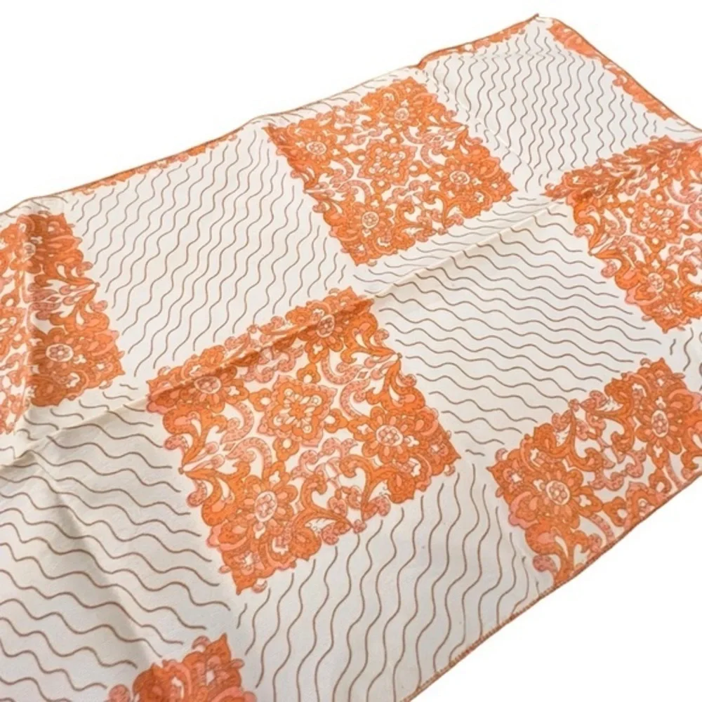 Vintage Square‎ Scarf Pink White Black  Colorful 20x20 In